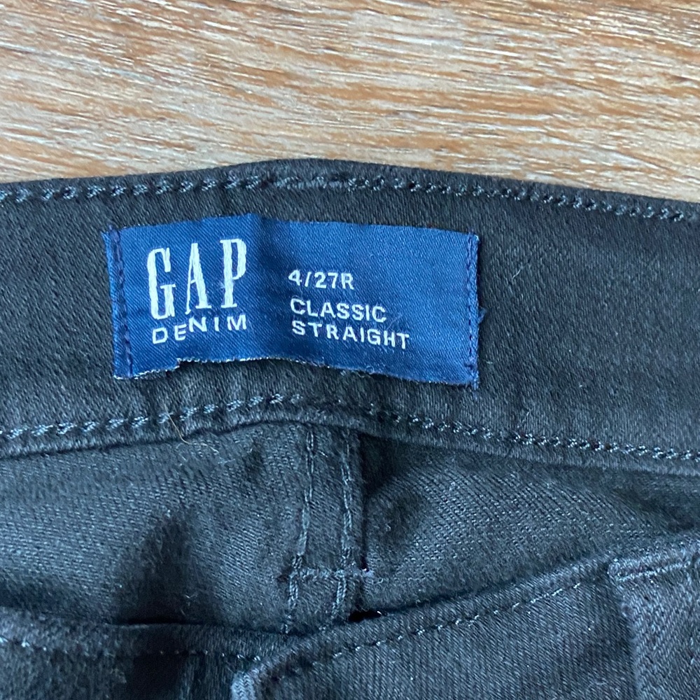 GAP Women's Black Straight Leg Jeans Size 4/27R - Picture 2 of 4